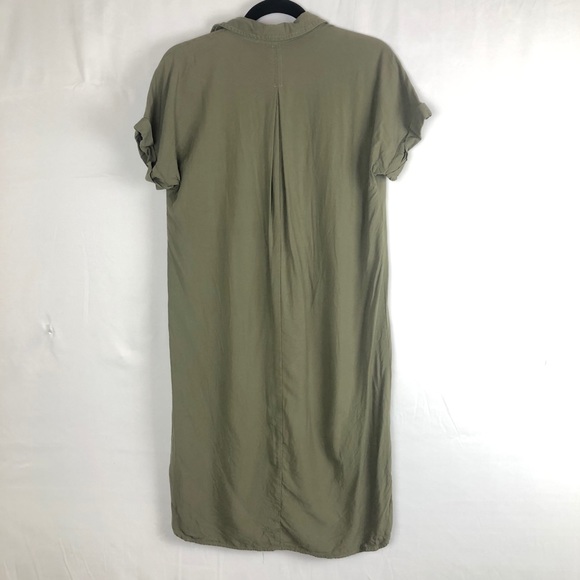 Max Studio Olive Short Sleeve Shirt Dress - Picture 5 of 7
